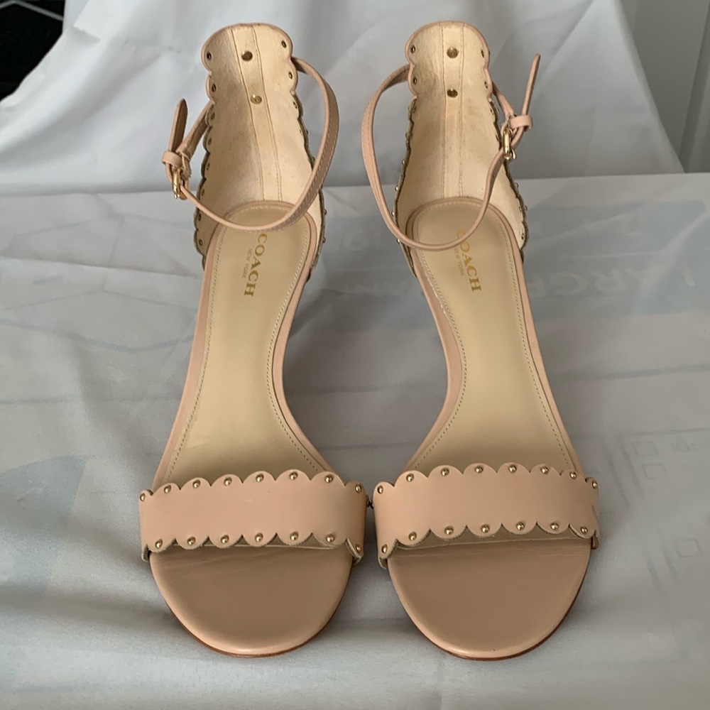 Coach beige/gold studs ankle strap